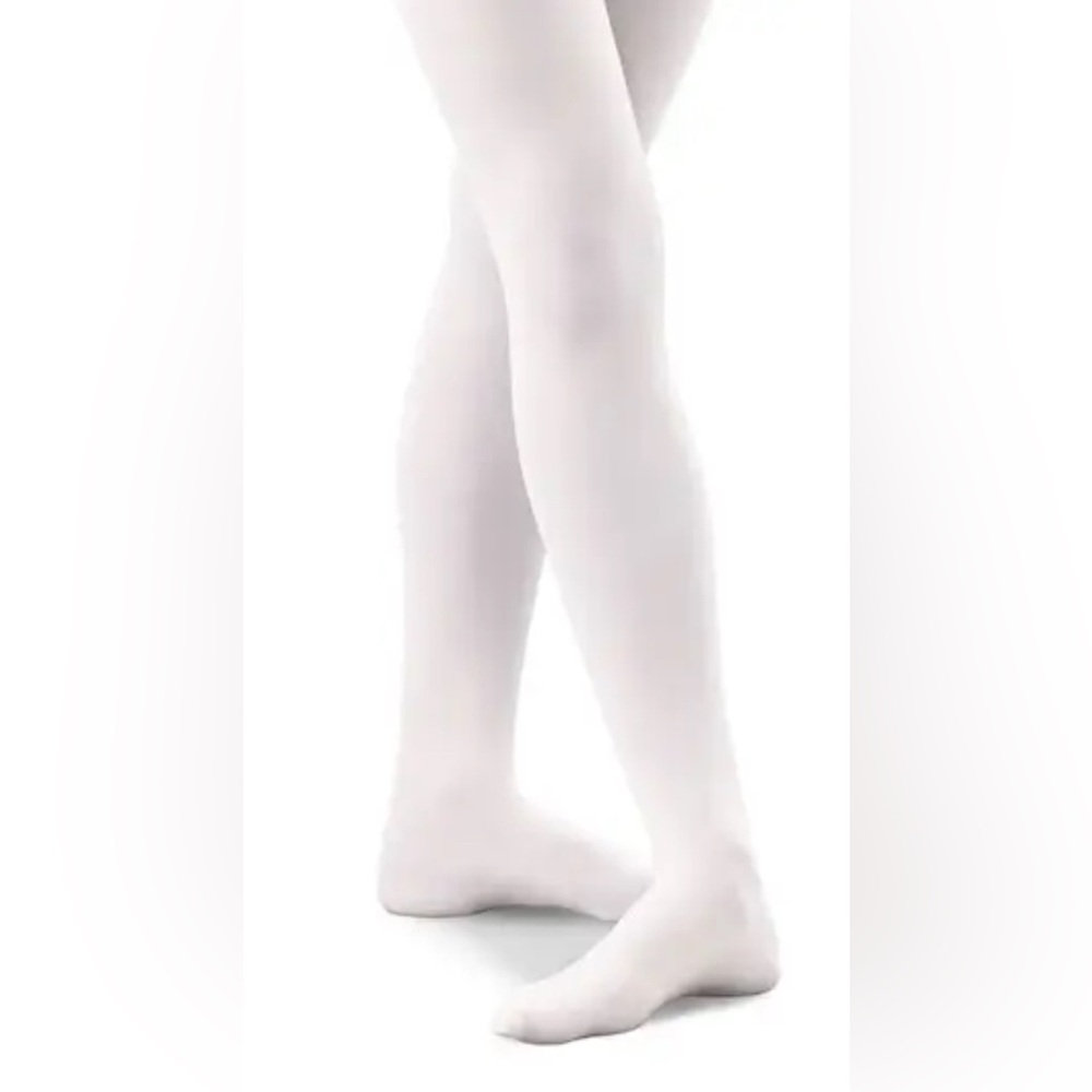 Balera Dancewear Footed Tights - Kids T99C White Microfibre Nylon/Spandex